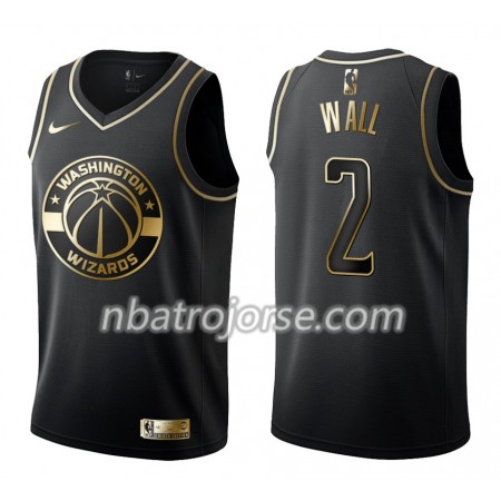 Män Washington Wizards Tröja John Wall 2 Nike Svart Guld Edition Swingman